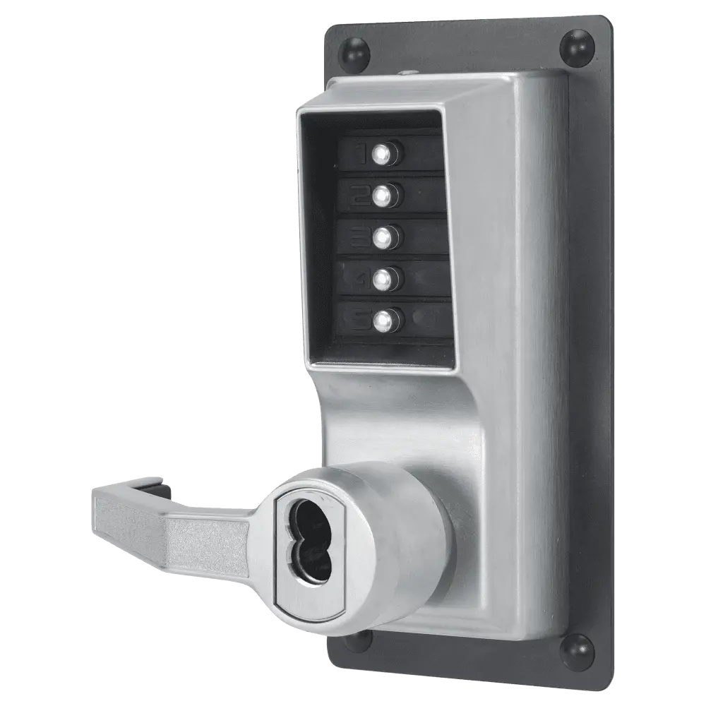 DormaKaba LLP1020B-26D-41 Exit Trim Lever Lock, Combination and Key Override, Left Hand Reverse, 6/7-Pin SFIC Prep, Less Core, Satin Chrome