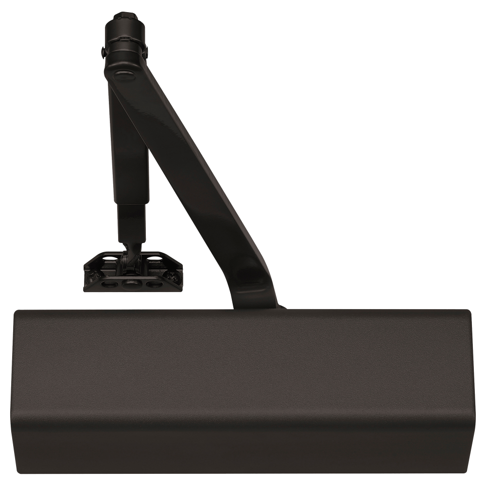 Norton 1601P 690 Grade 1 Tri Mount Surface Closer, Pull Side, Regular, Plastic Cover, 180 Deg. Swing, Adjustable Size 1-6, Dark Bronze Painted Finish, Non-Handed