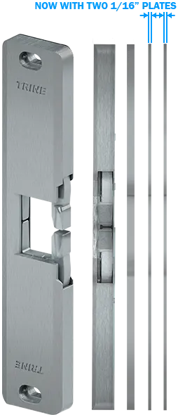 Trine 4850-32D Electric Strike for Rim Exit Devices – 1/2" Surface Mount, Satin Stainless Steel