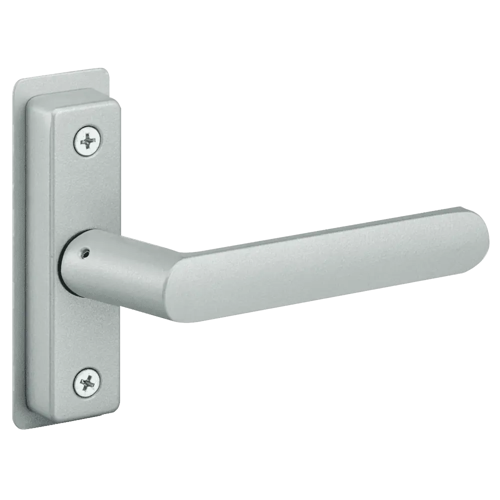 Adams Rite 4568-501-130 Flat Euro Lever Trim without Return, For 1-3/4 In. to 2 In. Thick Door, LH or LHR, Satin Aluminum Paint