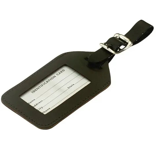 Lucky Line 63112 Luggage Tag Black Leather 12 Per Card
