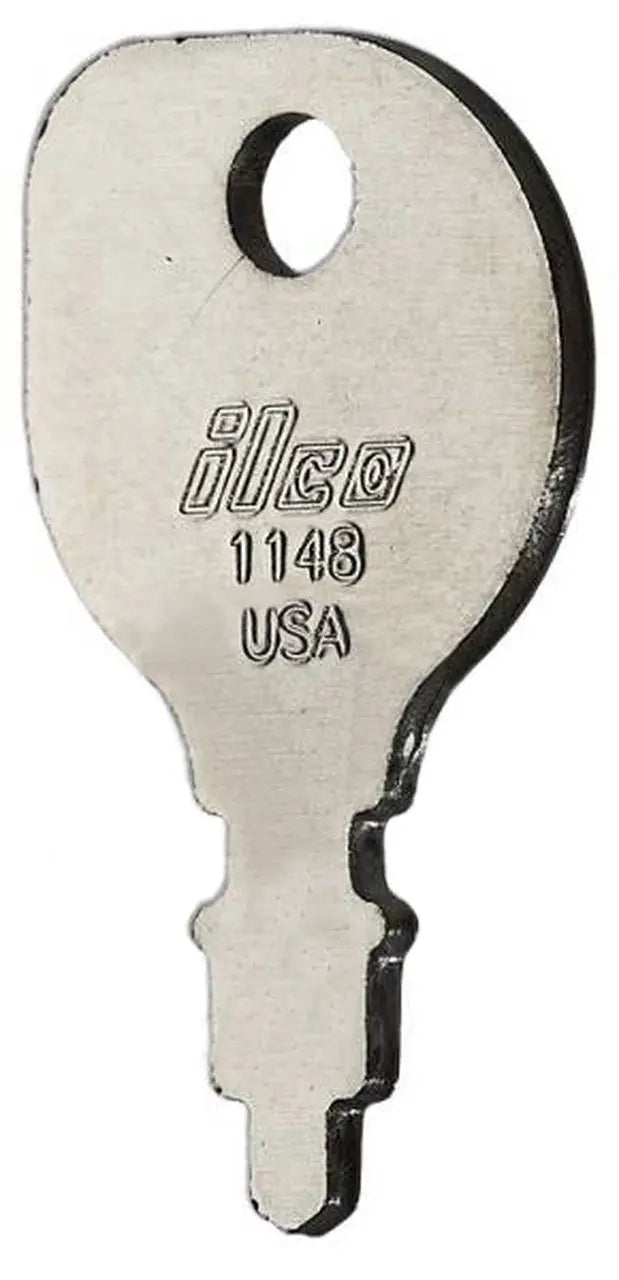 Kaba Ilco 1148 Equipment Key Blank – Yard Tractor / Polaris Keyway, Nickel-Plated Brass