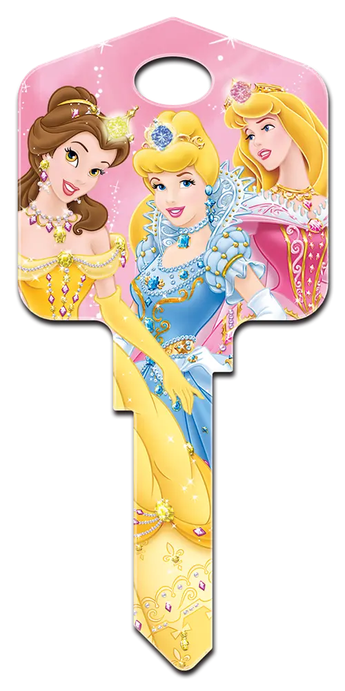 KW-D49 Disney Princesses 3 House Key Blank, KW Keyway- Belle, Cinderella, Aurora