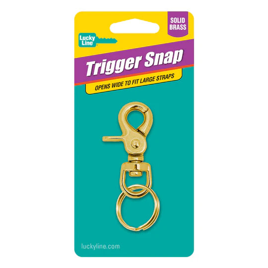 Lucky Line 44001 Brass Trigger Snap with Ring 1 Per Card