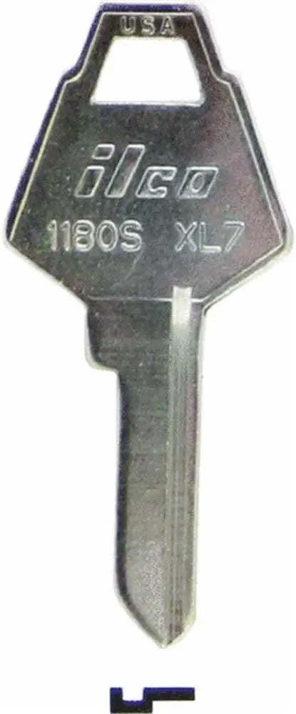 Kaba Ilco 1180S Key Blank – XL Lock XL7 Keyway, Nickel-Plated Brass