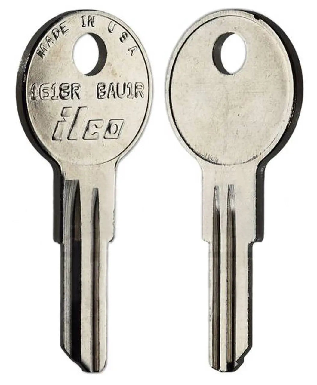 Kaba Ilco 1618R Bauer Key Blank – Nickel-Plated Brass, T & L Handle (BAU1R)