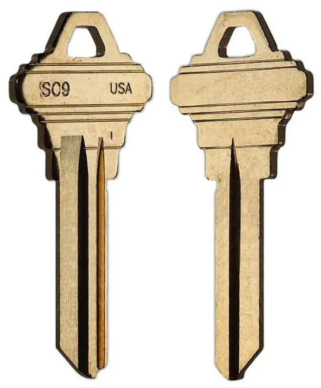 Taylor SC9-BR Schlage E 6 Pin Key Blank, Brass - 50 per box (A1145E)