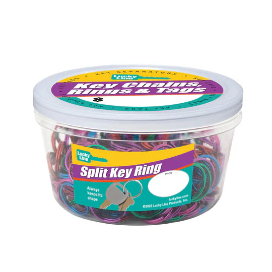 Lucky Line 79425 Color Split Key Ring Assorted, 200pcs Per Jar