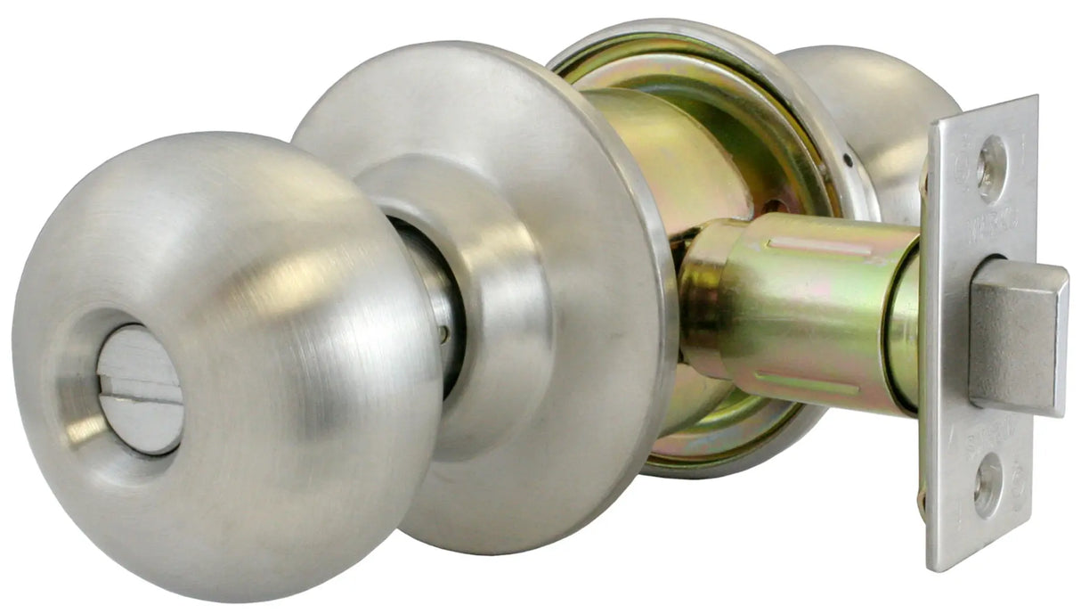 Marks USA 110L/32D-E4 Grade 2 Round Knob Lock, Privacy, 2-3/4", SC1, Satin Stainless Steel