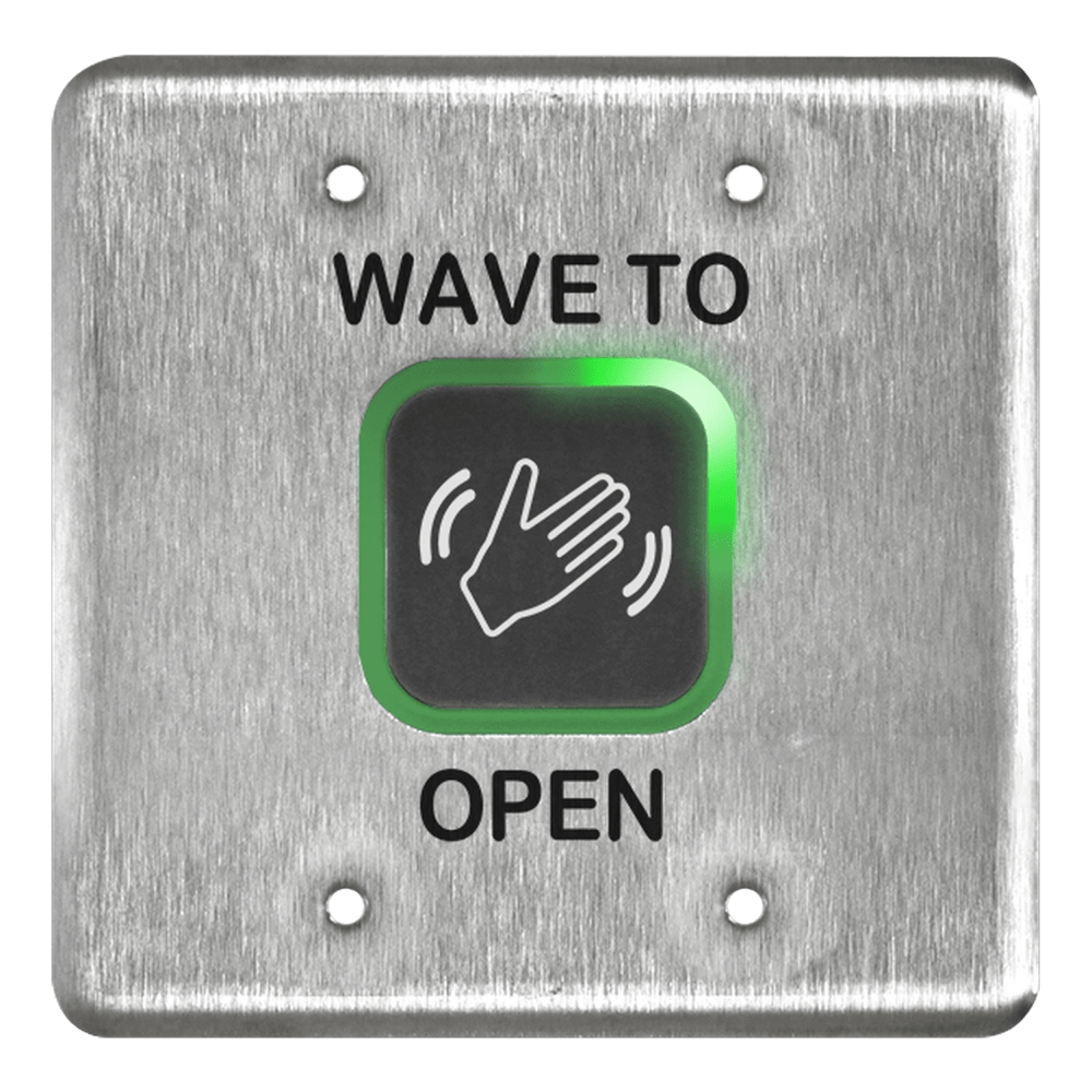 BEA 10MS41-D Microwave Touchless Actuator, Double Gang Plate, Text & Hand Logo, Adjustable 4 to 24 In, 12-24 VAC/DC, Stainless Steel