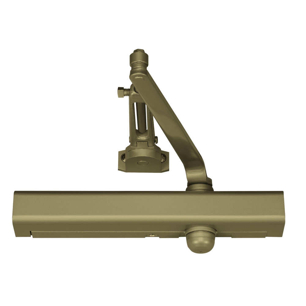 Norton 8301H 696 Grade 1 Surface Closer, Hydraulic Tri Mount Push or Pull Side Mounting, Regular Arm, Adjustable Friction Hold Open, Adjustable Backcheck, Plastic Cover, Size 1 to 6, Satin Brass Painted Finish, Non-Handed