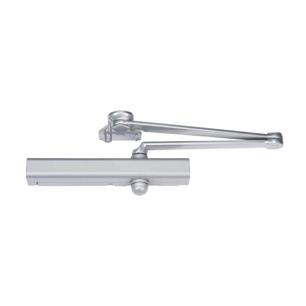 Norton CLP8301 689 Grade 1 Surface Closer, Hydraulic Parallel Arm Push Side Mounting, Parallel Arm Heavy Duty with 85 Deg. to 110 Deg. Swing, Positive Stop, Adjustable Backcheck, Plastic Cover, Size 1 to 6, Aluminum Painted Finish, Non-Handed