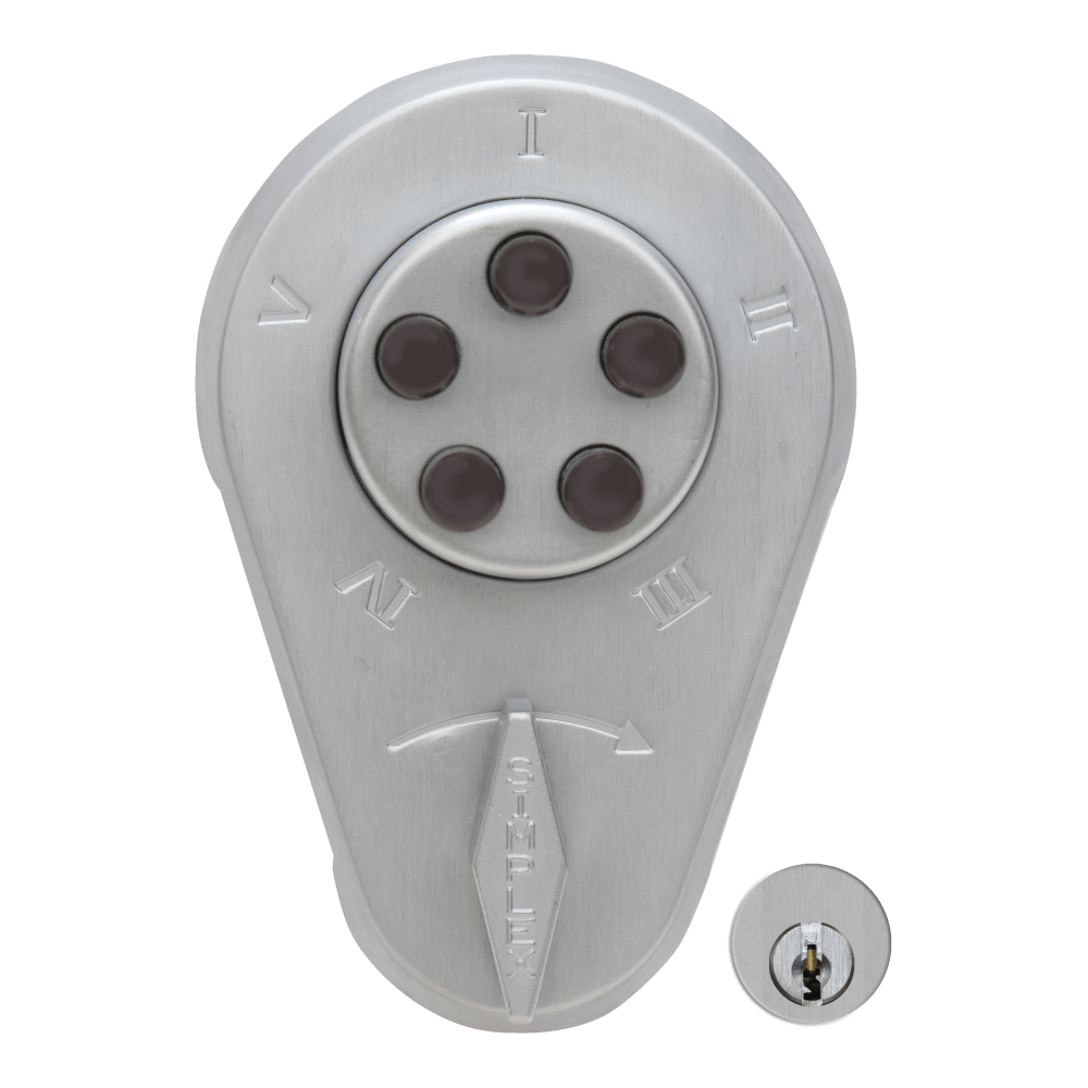DormaKaba 9350000-26D-41 Combination Deadlatch, 1-3/8" to 1-1/2" Thick Doors, Latch Holdback, Key Override, Satin Chrome