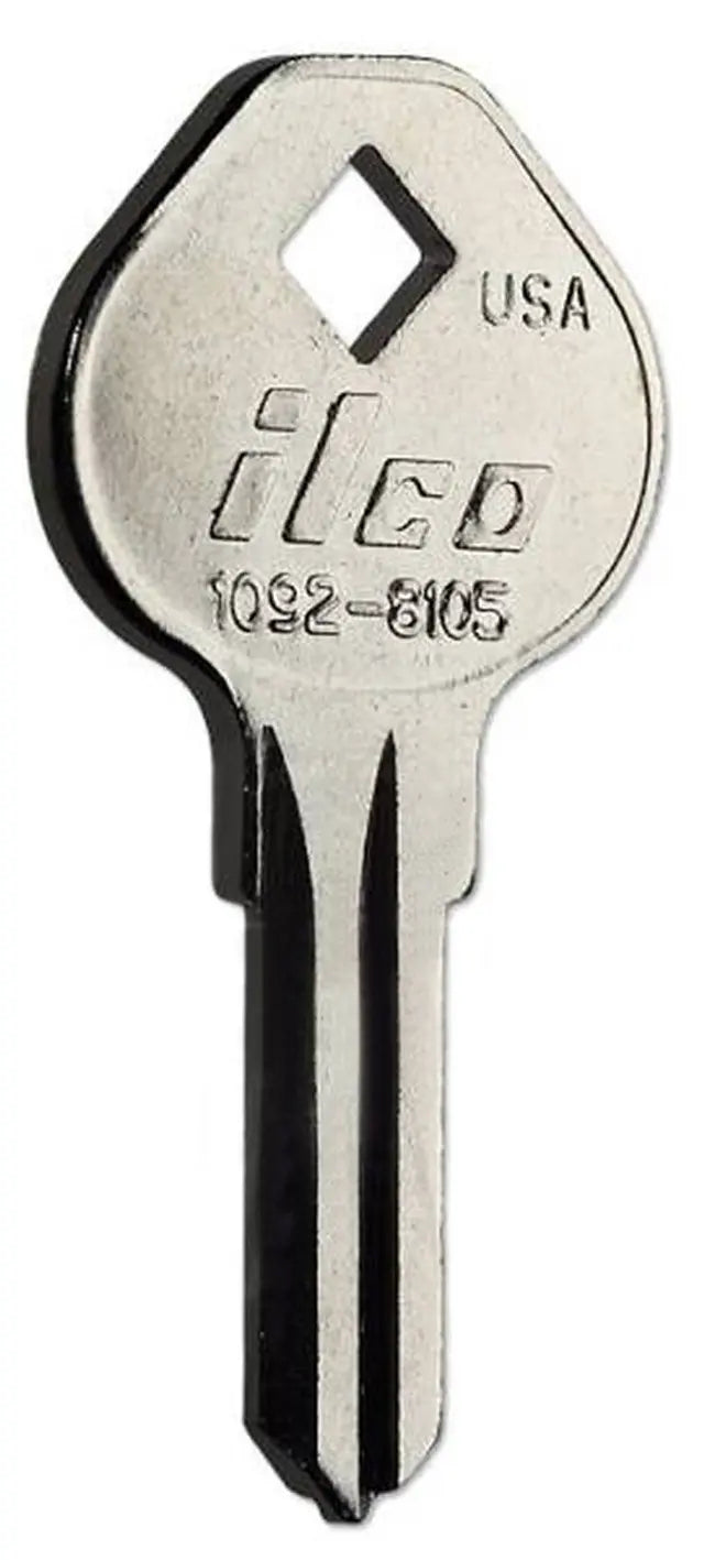 Kaba Ilco 1092-8105 Key Blank – Master Padlock Keyway, Nickel-Plated Brass