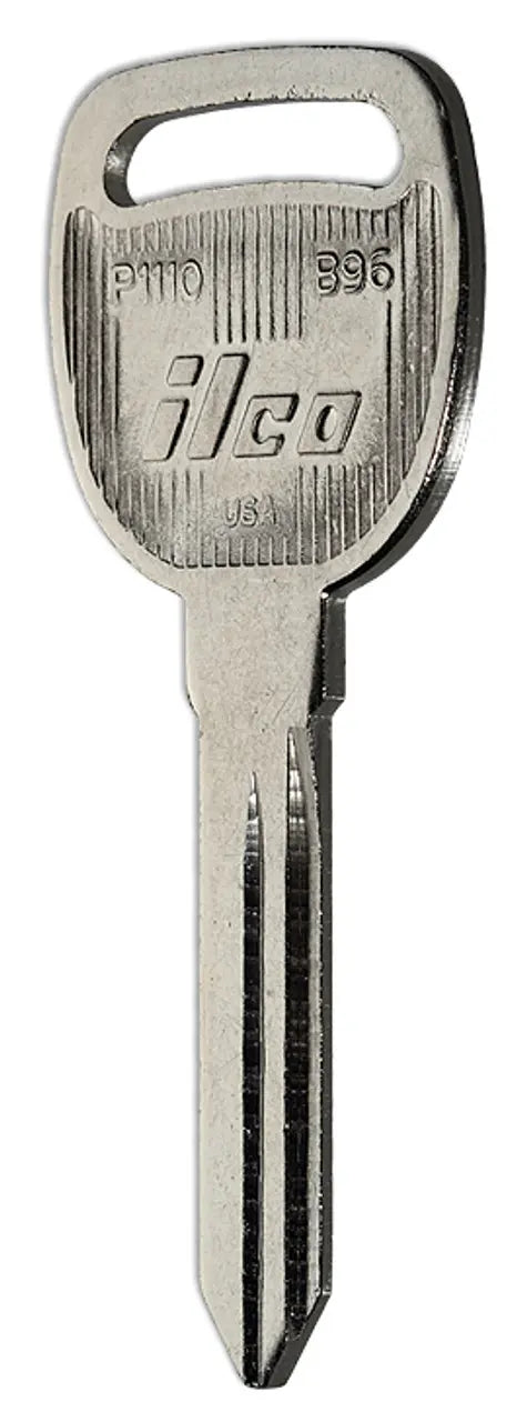 Kaba Ilco P1110 Automotive Key Blank – GM/Saturn Nickel-Plated Brass (B96)