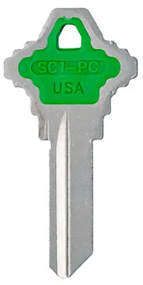 Kaba Ilco SC1-PC-GREEN Key Blank "All Green"
