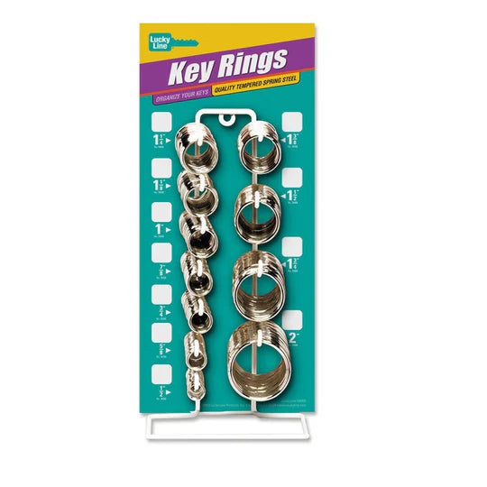 Lucky Line 36500 Split Key Ring Display Asst 365 pieces, 11 sizes