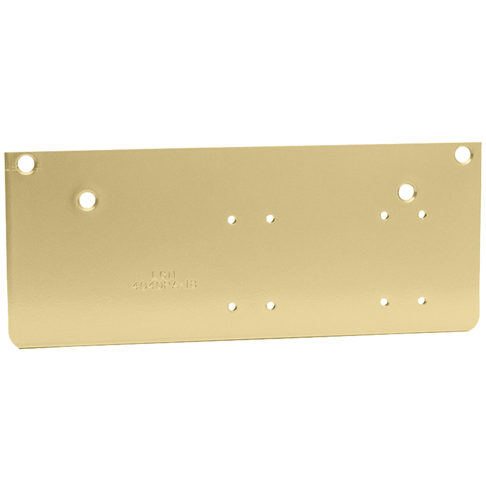 LCN 4040XP-18PA 696 Drop Plate, Required for Parallel Arm Mounting Where Top Rail is Less than 5-1/2", Brass Finish