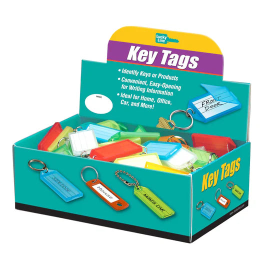 Lucky Line 60500 Key Tag with Flap & Split Ring Asst 100 Per Box