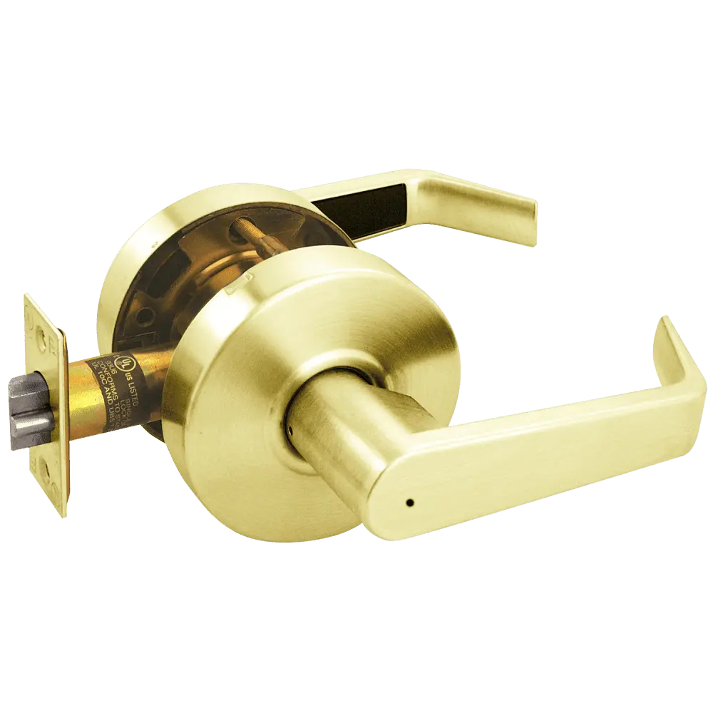 Arrow Lock RL02-SR-03-R62-R73 Grade 2 Sierra Lever Lock, Privacy, Polished Brass, 2-3/4"