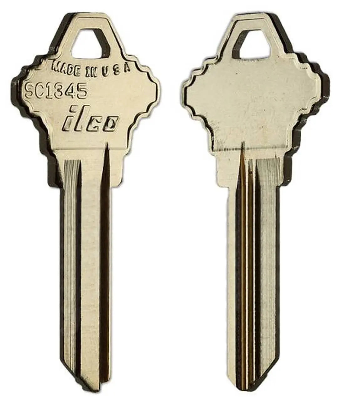 Kaba Ilco SC1345 Key Blank – Schlage 1345 Keyway, 6-Pin, Nickel Silver