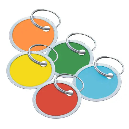 Lucky Line 28529 1-1/4" Metal Rim Key Tag Assorted 25 pcs