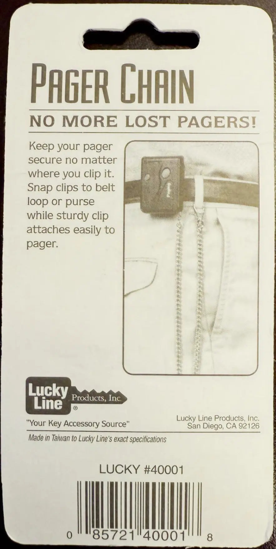 Lucky Line 40001 18" Pager Chain Clip Ring 1 Per Card