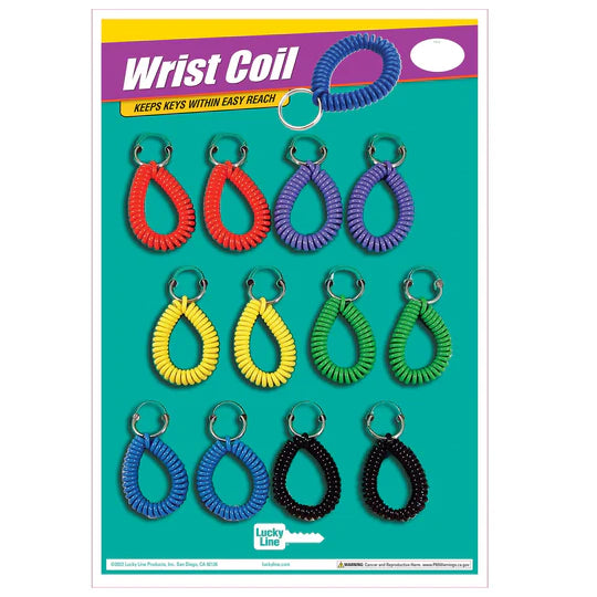 Lucky Line 41012 Wrist Coil with Ring Asst 12 Per Card