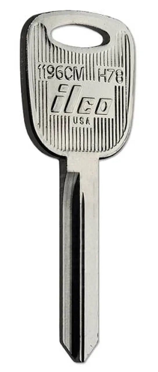 Kaba Ilco 1196CM Automotive Key Blank – Ford H78 Keyway, Nickel-Plated Brass