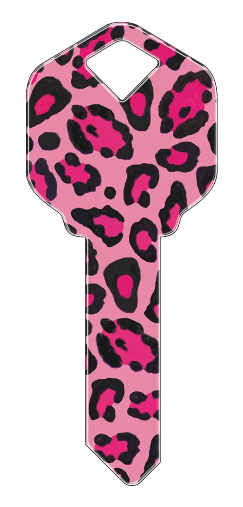 SC1-HK10 Happy Keys Schlage Pink Leopard Print