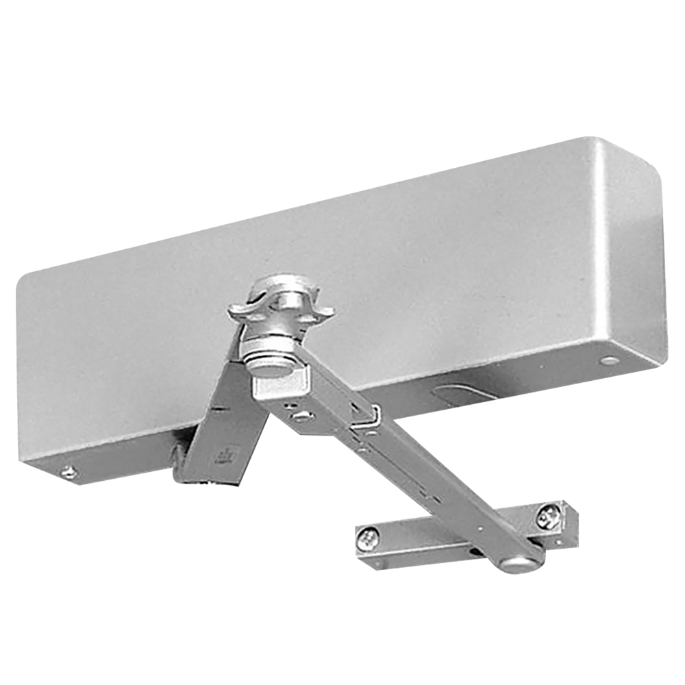 Norton UNIJ7500 218-314 689 Grade 1 Top Jamb Door Closer, Push Side, Unitrol Arm, Size 1 to 6, 2-1/8" to 3-1/4" Reveals, Plastic Cover, Aluminum Painted Finish, Non-Handed