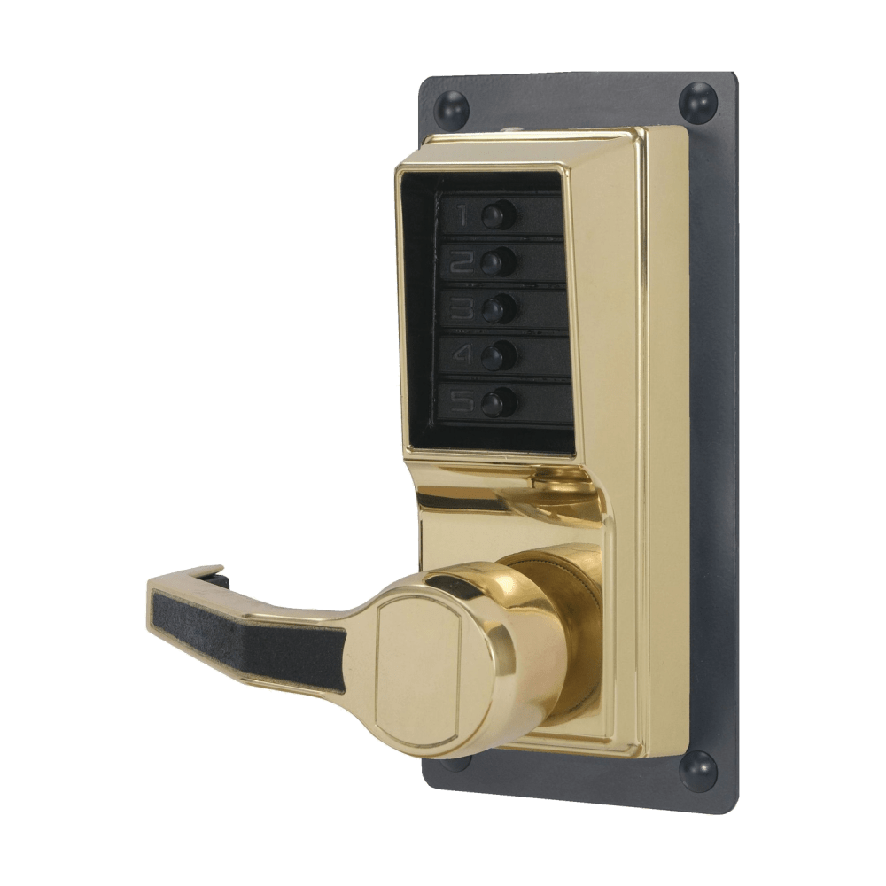 DormaKaba LLP1010-03-41 Exit Trim Lever Lock, Combination Only, Left Hand Reverse, Bright Brass