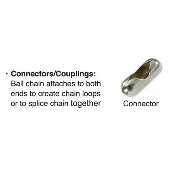 Lucky Line 32000 Ball Chain Connectors/Couplings #6 Yellow Brass 100 Per Pack