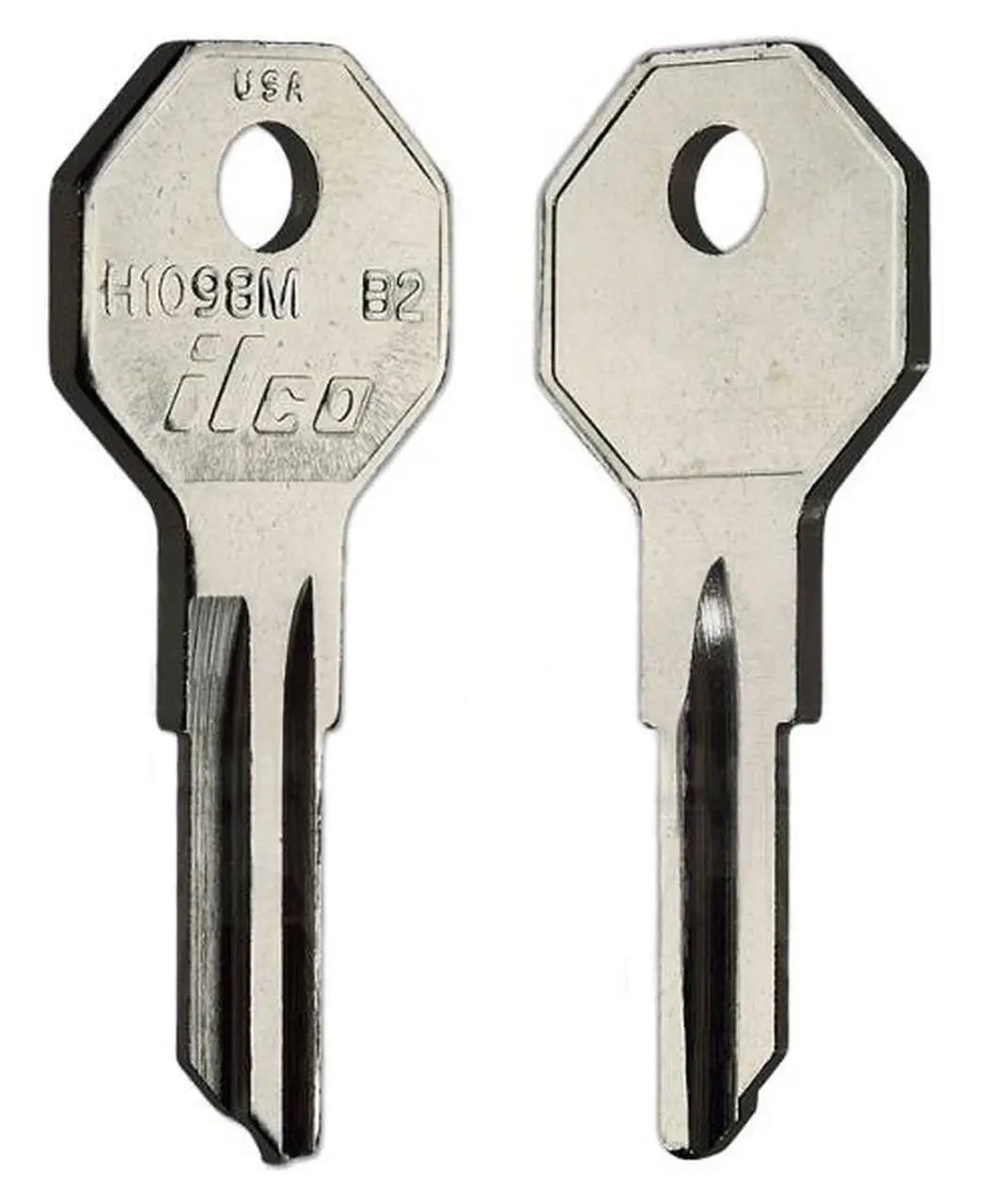 Kaba Ilco H1098M Automotive Key Blank – B2 Briggs/GM Nickel-Plated Brass