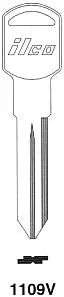 Kaba Ilco 1109V Automotive Key Blank – GM Valet, Nickel-Plated Brass