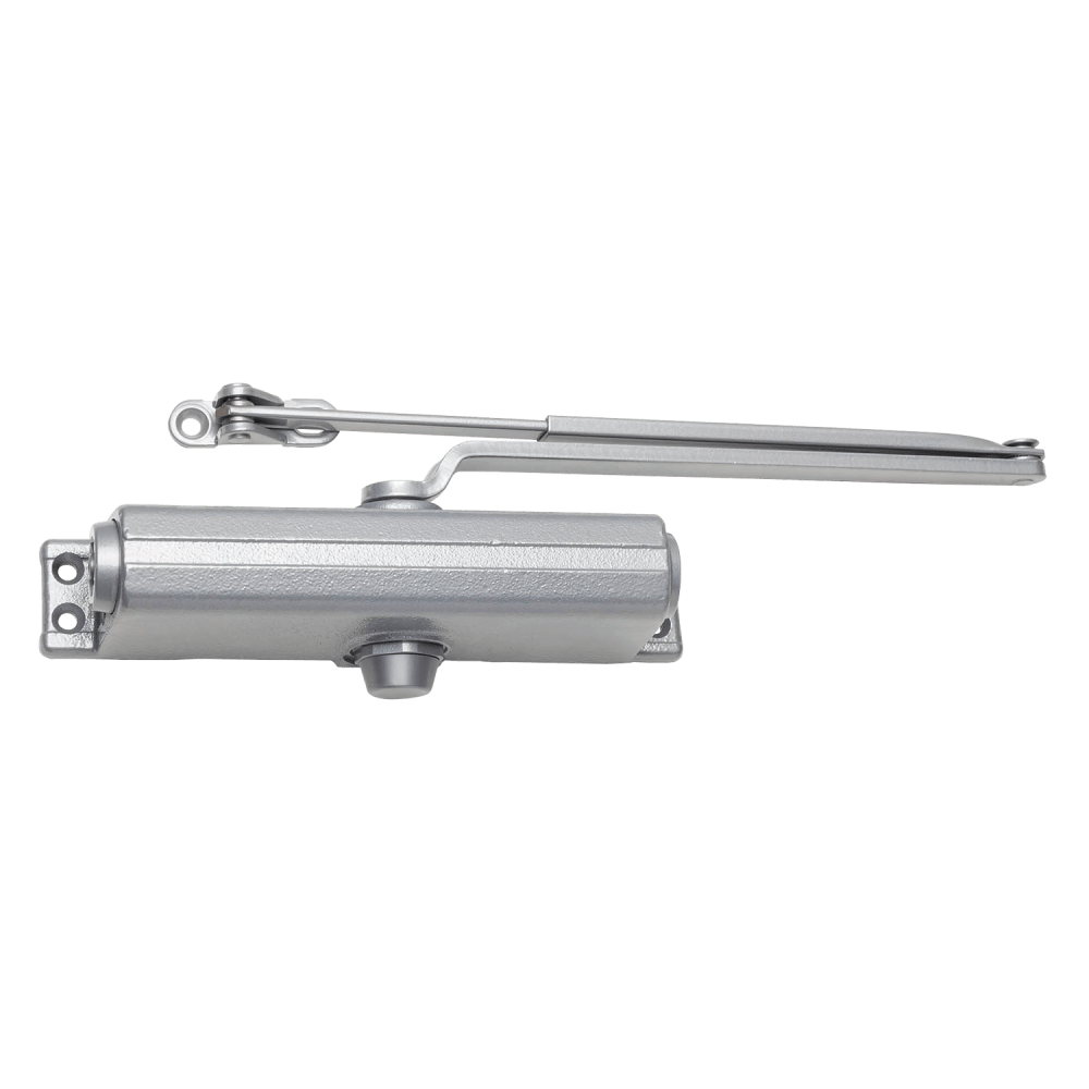 LCN 1261-RW/62A 689 Grade 1 Surface Door Closer, Regular Arm, 62A Shoe, Push Side Parallel Arm Mounting, 180 Degree Swing, Size 1 to 5, No Cover, All Weather Fluid, Aluminum Finish, Non-Handed