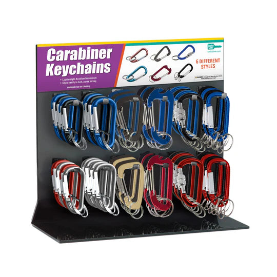 Lucky Line 46200 Carabiner Keychain Display Assorted 126 Per Box