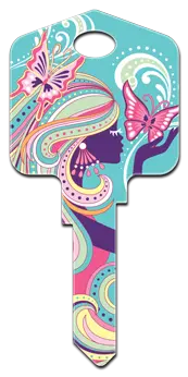 SC1-PG1 Pampered Girls MAYA House Key Blank Schlage Keyway
