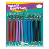 Lucky Line 41312 Key Chain Coil with Trigger Snap Assorted 12 Per Card