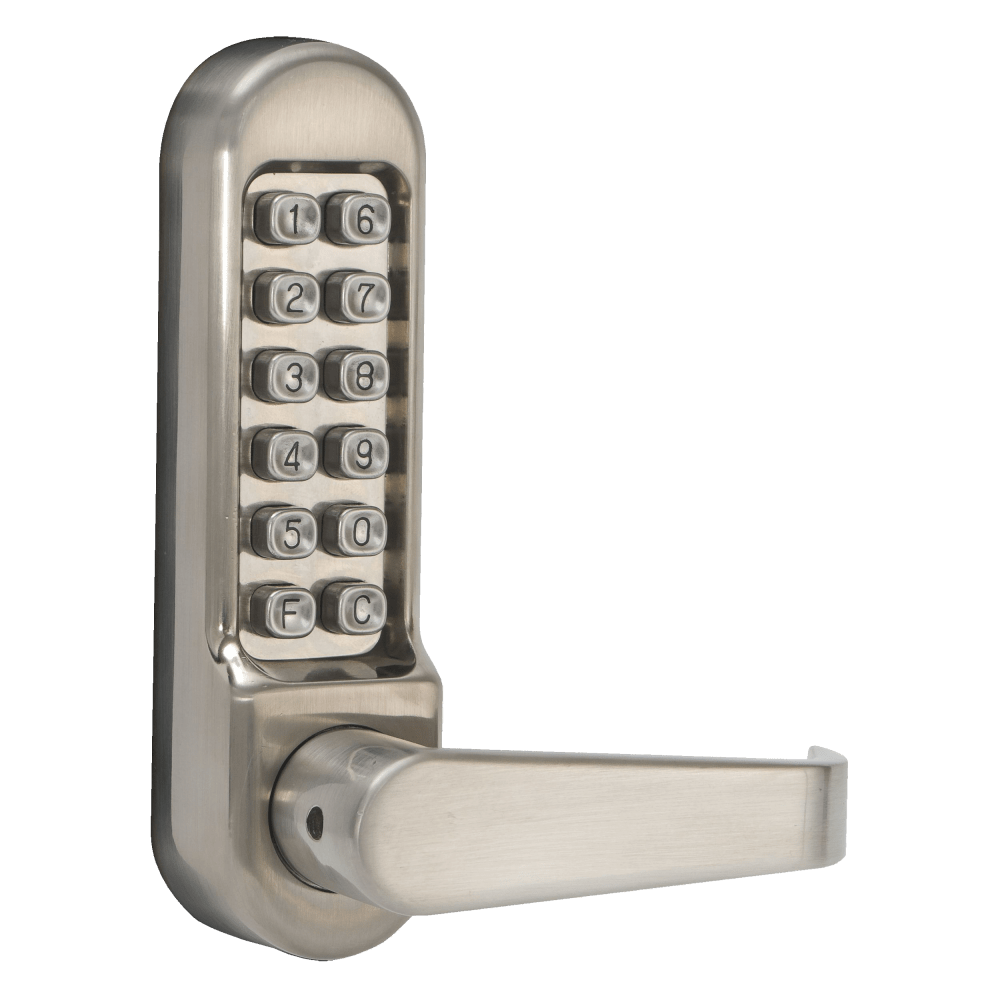 DormaKaba LD471-48-32D-41 Light Duty Pushbutton Lever Lock, 2-3/8" Backset, Passage, Satin Stainless Steel