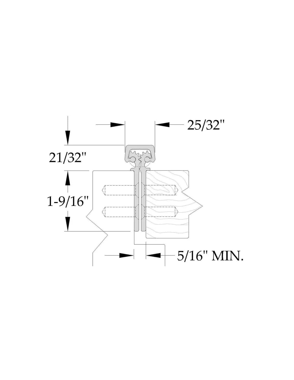 ABH A110HDC083 Full Concealed Continuous Gear Hinge – 83" Clear Anodized Aluminum