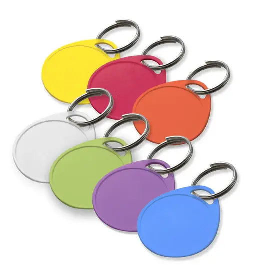 Lucky Line 25025  Round Label-It Plastic Tag with Ring Asst 100 Per Jar