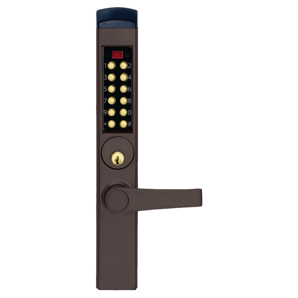 DormaKaba E3765MSNL-744-41 E-Plex 3000 for Adams Rite Latches, 3,000 Access Codes, 30,000 Audit Events, Schlage C Keyway, Lever, Dark Bronze with Brass Accents