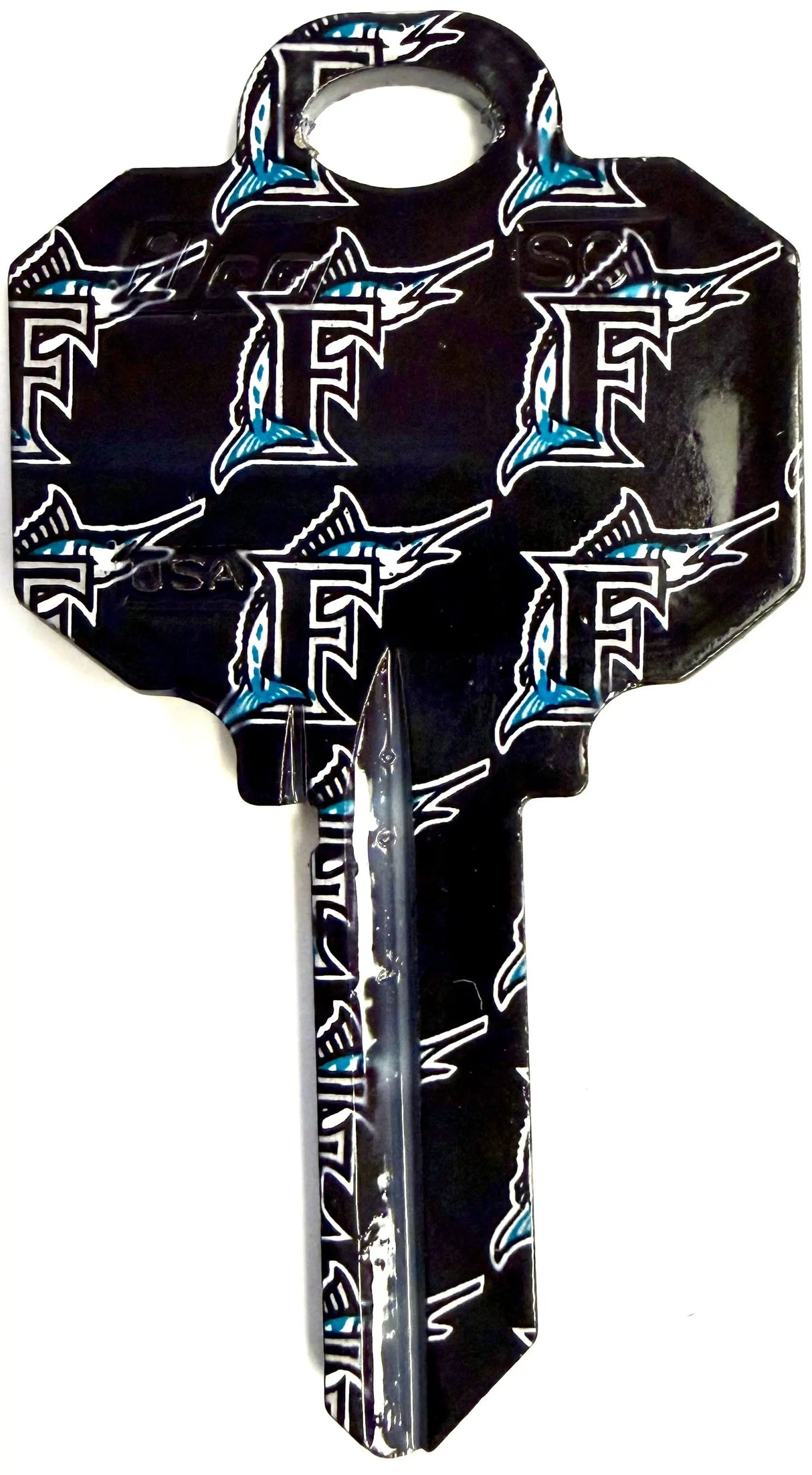 Kaba Ilco SC1-MLB-Florida MARLINS Baseball House Key Blank SC1 Keyway, "F" Logo