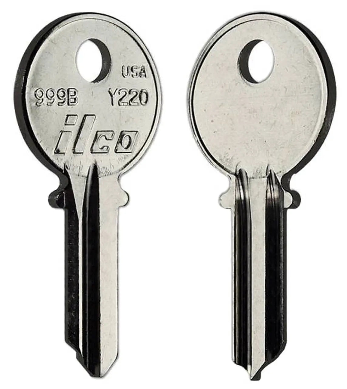 Kaba Ilco 999B Yale Key Blank – Nickel-Plated Brass, 4-Pin Y220 (Y1 Keyway)