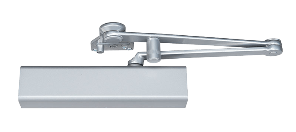 Norton CLP8501T 689 Grade 1 Closer Plus Parallel Arm T Turn Hold Open Door Closer, Push Side, Parallel Arm Heavy Duty, Adjustable Size 1 to 6, Plastic Cover, Aluminum Painted Finish, Non-Handed
