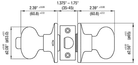 Master Lock BCO0107KA4 Grade 3, Bisquit Knob Entry, KW1, Matte Black