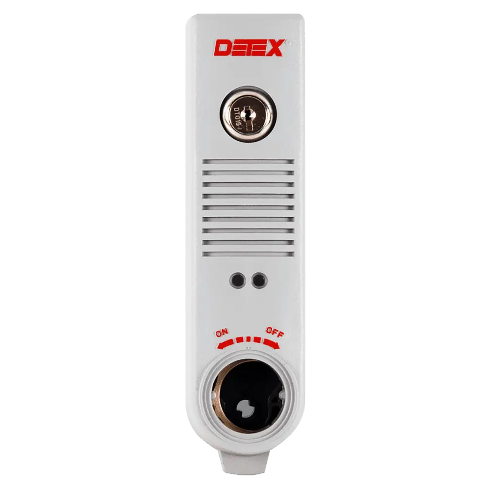 Detex EAX-300 Surface Mounted Door Prop Alarm, Gray, Less Cylinder