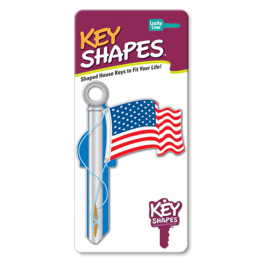 Lucky Line B101S American Flag Key Shapes Blank,  Schlage  SC1