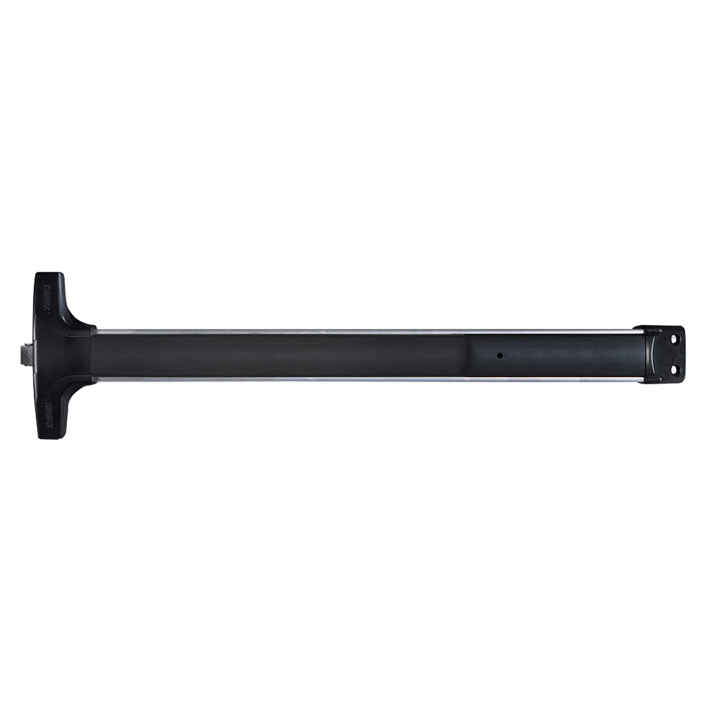 Detex V4003PN HD 628 98 48 Value Series Wide Stile Rim Exit Device, with Night Latch Trim, Hex Dogging, 98 Semi-Mortise Strike, 48 In. Device, Satin Aluminum Clear Anodized